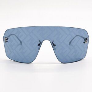NEW FE4121US 16V BLUE SILVER UNISEX SHIELD SUNGLASSES FENDI FE4121US